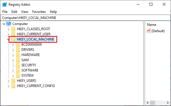 Registry HKEY LOCAL MACHINE